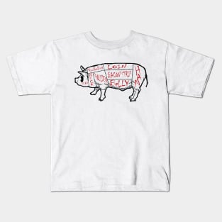 Pig Pork Cut Butcher Chart Kids T-Shirt